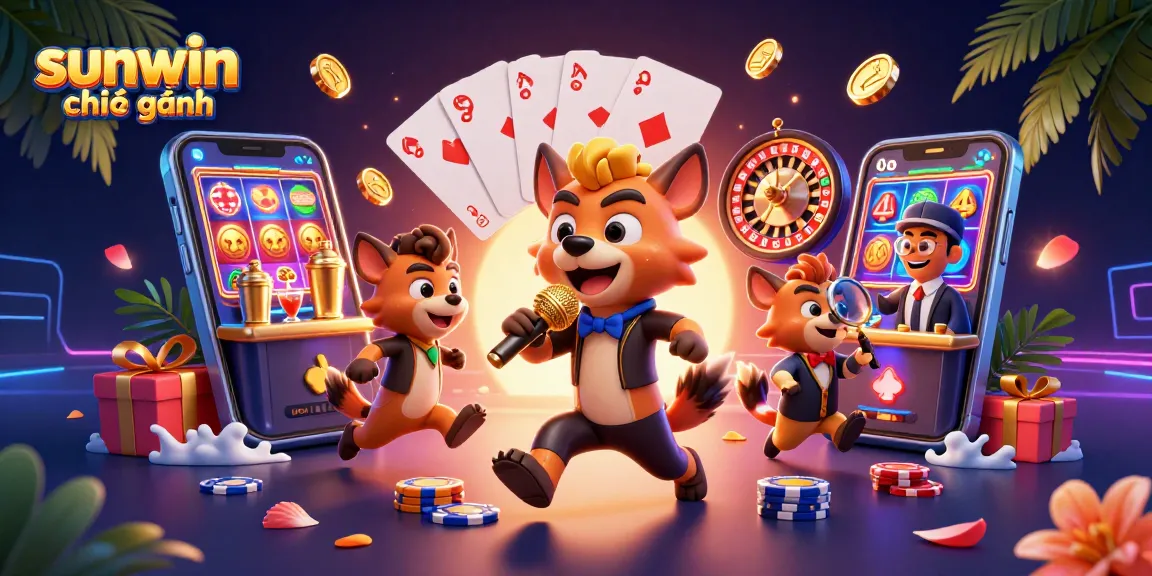 Join the fun at sunwin chính hãng with hyena characters delighting in casino games and laughter.