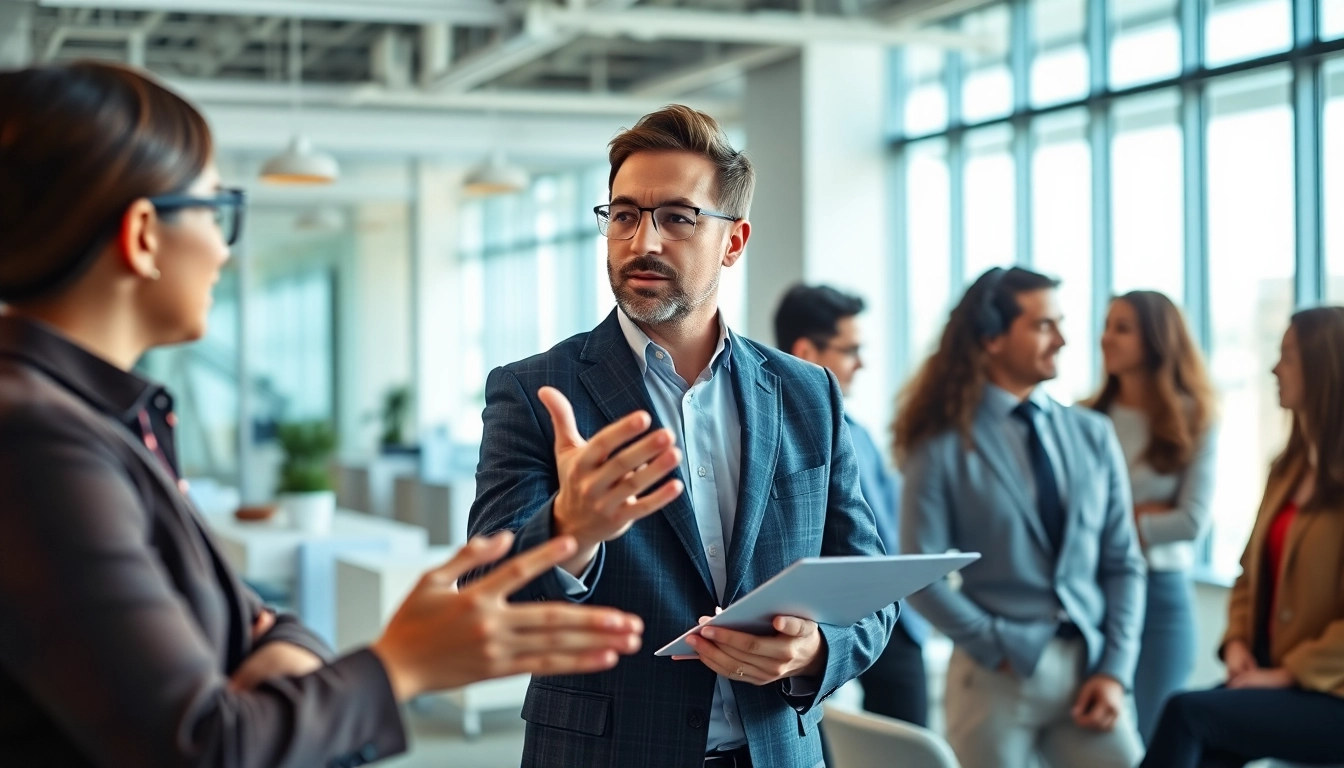 Headhunter Ingenieure engaging in a professional job discussion in a modern office.