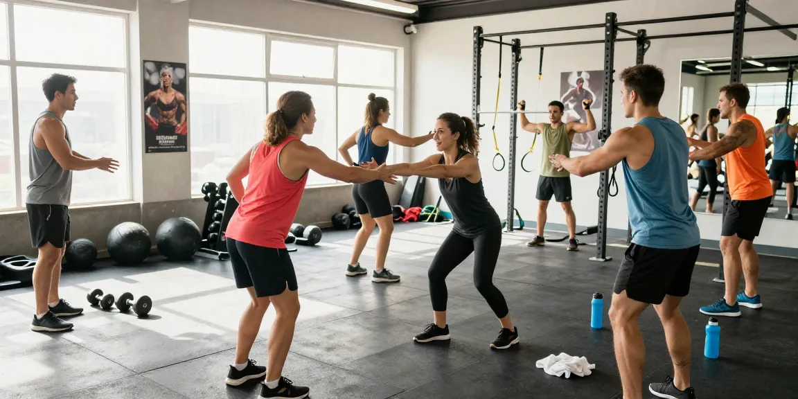 Astera Shop: Sportler im Fitnessstudio beim Training mit Gewichten und Wasserflaschen, dynamische Atmosphäre.