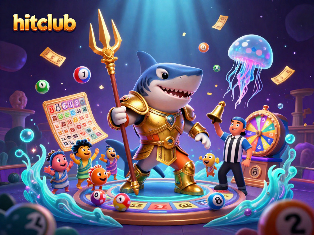 Hitclub offers thrilling gameplay with a tiger shark gladiator in an underwater casino scene.