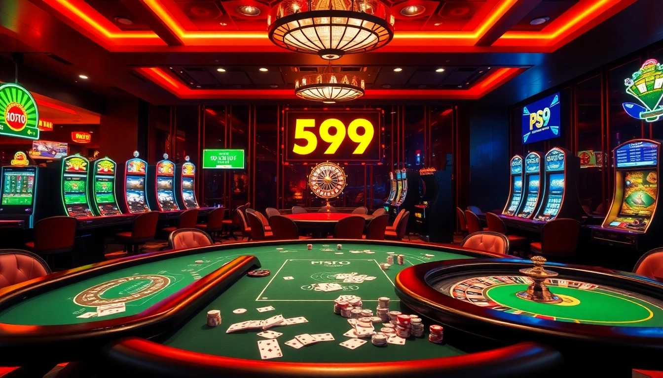 Experience thrilling action at PS99 with intense poker games and vibrant casino elements.