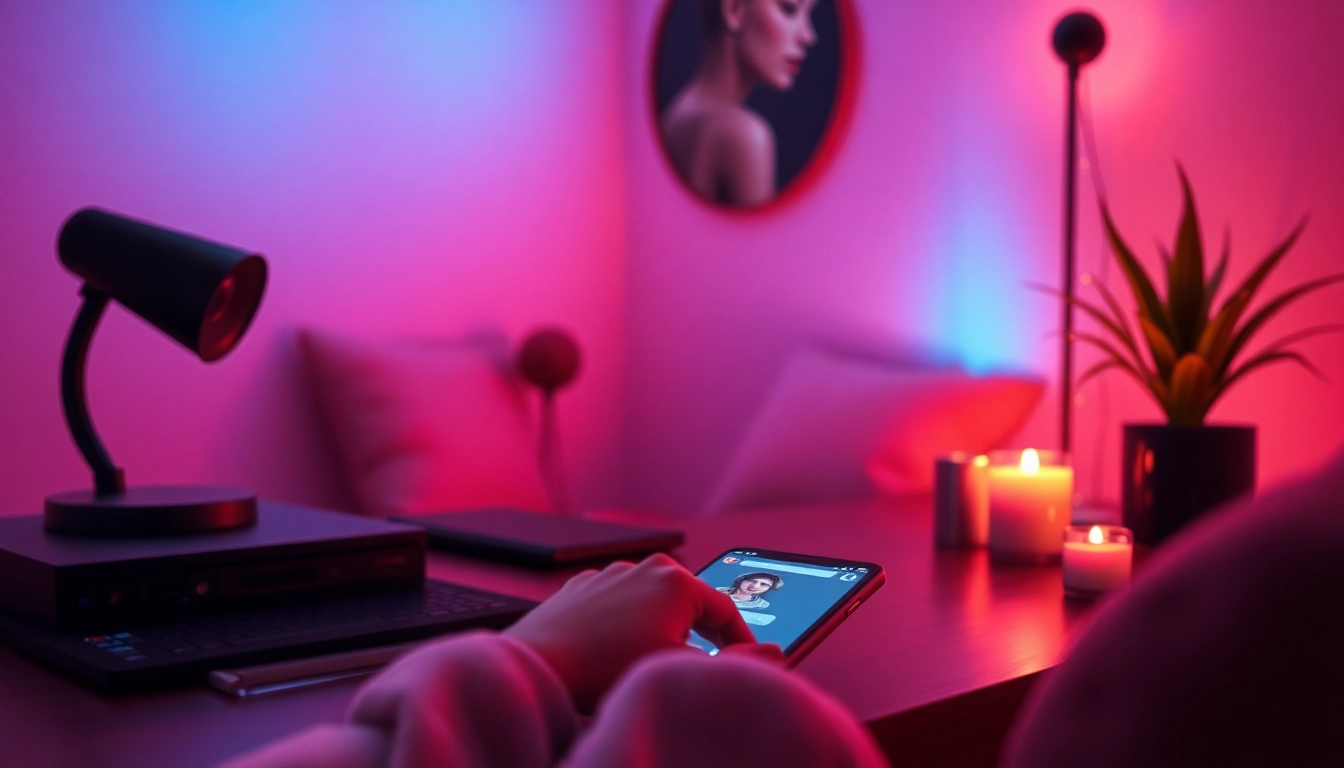 Intimate NSFW AI chat scene showcasing engaging conversations with a digital character.