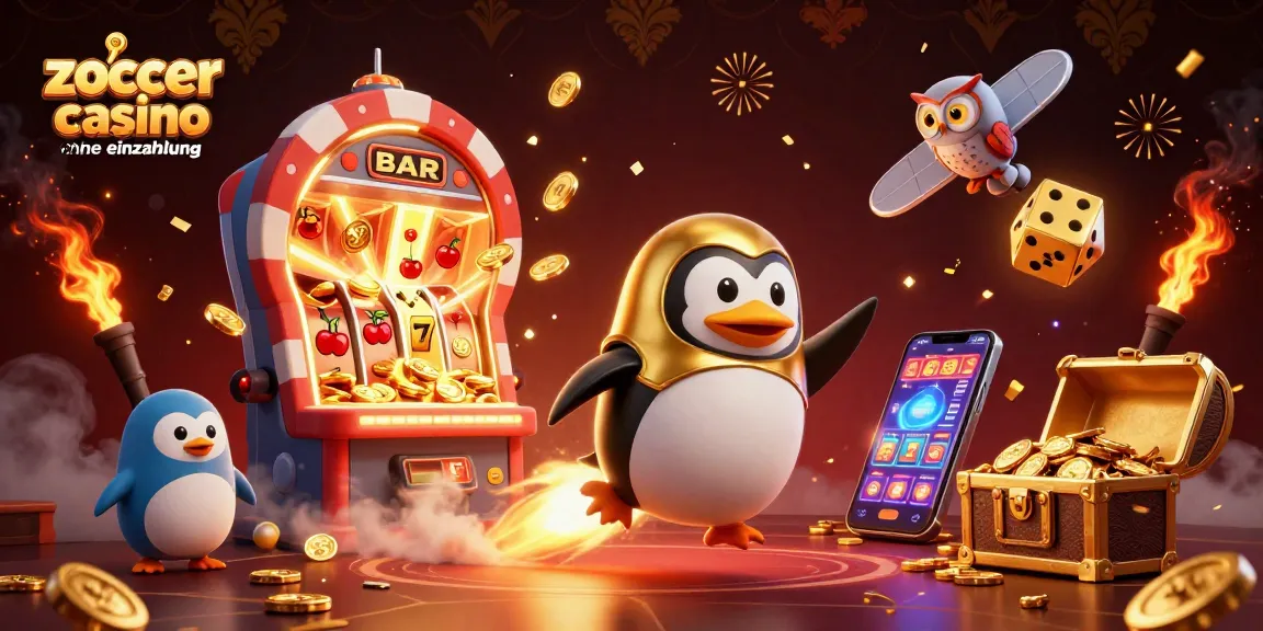 Experience thrilling spins at zoccer casino ohne einzahlung with a dynamic 3D illustration showcasing exciting gaming elements.